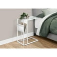 thumbnail image 4 of Accent Table C-shaped End Side Snack Bedroom Metal Pu Leather Look White, 4 of 5
