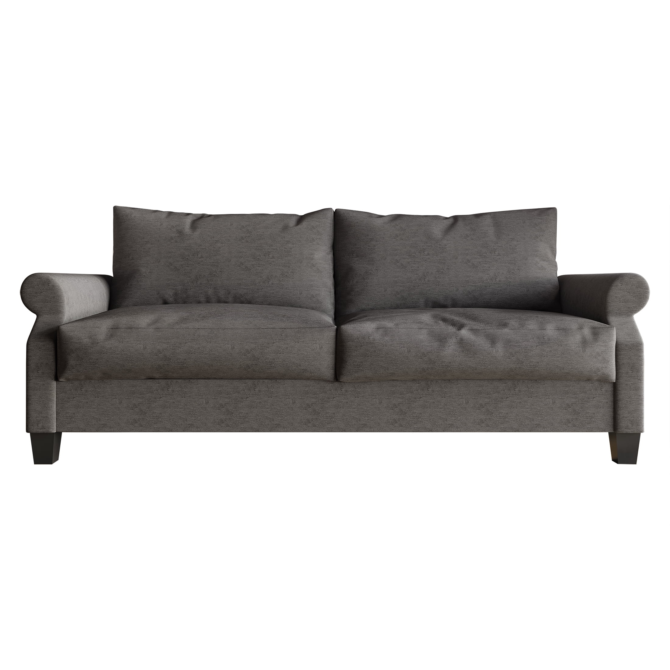 Castle Place Linen Upholstered Sofa, Dark Gray