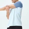 thumbnail image 3 of Xdegoge Mens Raglan Short Sleeve Color Block T Shirt Crewneck Athletic Performance Activewear Moisture Wicking Workout Gym Training Sporty Casual Fashion Base Layer Tees, 3 of 4