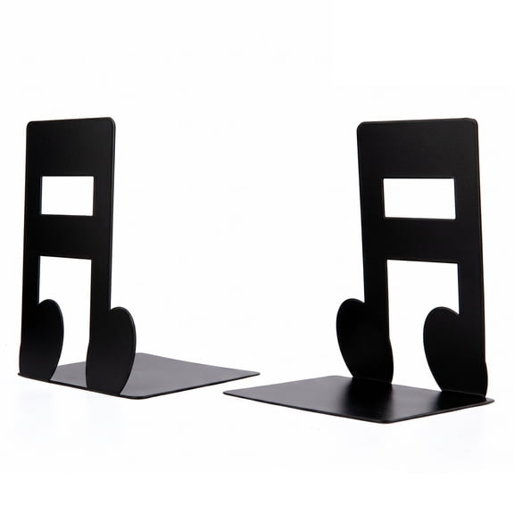 Unique Bargains Musical Note Metal Bookends Non-Skid for Shelves Style A 4.7"x4.1"x6.3"