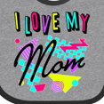 thumbnail image 4 of Inktastic I Love My Mom 80s Retro Style Boys or Girls Baby Bib, 4 of 4