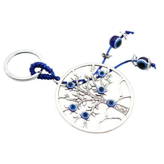 WORGEOUS 1 PC Decoración del llavero Life Tree Keyring Blue Pattern Key Accessory