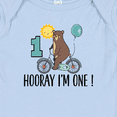 thumbnail image 3 of Inktastic 1st Birthday Bear on Bicycle 1 Year Old Baby Romper Coveralls, 3 of 4