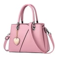 thumbnail image 2 of Stylago Women's Fashion Handbags with Pendant Leather Tote Purses Shoulder Bags Top Handle Detachable Strap Crossbody Bags Pink, 2 of 8