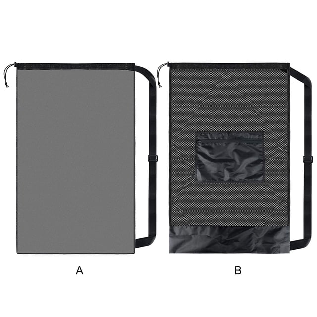 Becaristey Extra Large Football Net Bag For Soccer Ball Storage Covenient Way To Carry Training Equipment Rugby black without pockett