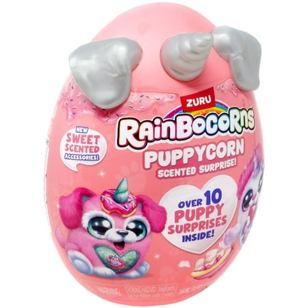 ZURU Rainbocorns Puppycorn Scented Surprise! Series 8 Mystery Plush, Silver