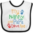 thumbnail image 3 of Inktastic Nanny and Papa Love Me Boys or Girls Baby Bib, 3 of 4