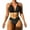 Black, variant on Cathalem Womens Bathing Suits Bikini Two Piece Swimsuit High Waisted V Neck Twist Front Adjustable Spaghetti Straps Bathing Suit (Black,L)