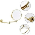 thumbnail image 3 of Wall-Mounted Makeup Mirror,8 inch Brass Magnifying Round Double Sided Shaving Mirror,Bathroom Extendable 360° Swivel Cosmetic Vanity Mirror,Chrome,10X /Gold/3X, 3 of 8