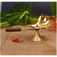 thumbnail image 4 of Metal Panch Aarti/Pooja 5 Face Aarti Oil Lamp/Diya/Deepak/Dhoop/Jyoti With Wooden Handle (Approx. 12.7 x 11.9 x 4.5 Cm), 4 of 5