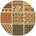 thumbnail image 1 of Ahgly Tapis Rond Lavable en Machine Intérieur Transitionnel Brun Selle, 4 Pieds Rond, 1 of 7