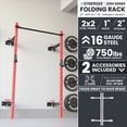 thumbnail image 2 of Synergee 2200 Series Folding 79" by 21” Squat Rack with J-Cups & Adjustable Pull Up Bar. Exercise Stand with 750lb Capacity. Power Cage., 2 of 6