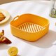 thumbnail image 3 of Revestimiento de silicona para freidora de aire, cesta para hornear resistente al calor gruesa, cuenco para horno, herramienta para barbacoa, cuadrado amarillo, 3 of 10