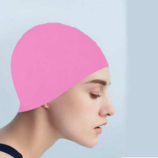 Gorro de natación de silicona impermeable,apto para adultos y niños Cómodo gorro de natación que no aprieta la cabeza,ideal para piscina y playa