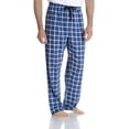 thumbnail image 2 of Men's Hanes 4086B Big Man Plaid Flannel Pants - 2 Pack (Blue/Black Plaid 4XL), 2 of 5