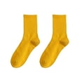 thumbnail image 2 of Flmtop Winter Solid Color Cotton Breathable Women Men Elastic Soft Middle Tube Socks, 2 of 7
