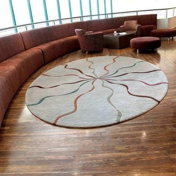 Premium, Circular Tufted Rug with Ribbon Design made with High Quality Wool Best Suites in your Living Area