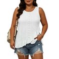thumbnail image 6 of idosla Womens Tank Tops Sleeveless Eyelet Embroidery Scoop Neck Loose Fit Casual Summer Flowy (White, 3XL), 6 of 8