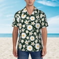 thumbnail image 4 of Lsque White Daisies and Bee pattern Hawaiian Shirt for Men, Unisex Summer Beach Casual Short Sleeve Button Down Shirts-Large, 4 of 9
