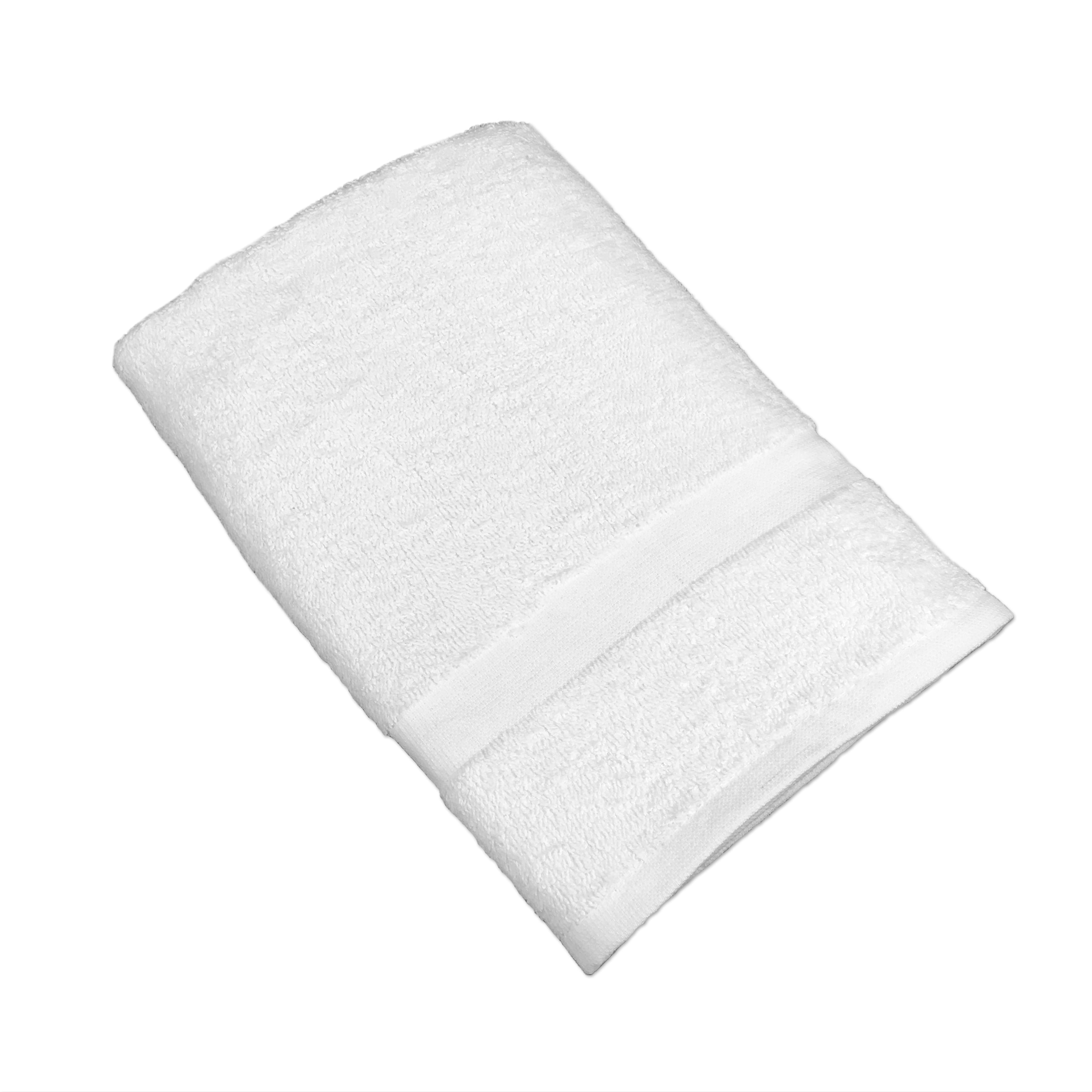Marbella Hotel Towel Collection, 12 Single Pile, Vertical Bar Accent Dobby,  White, 288 pcs/pk