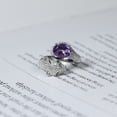 thumbnail image 4 of Adjustable Leopard Head Ring, Sterling Silver Amethyst & Cubic Zirconia Animal Jewelry, Panther Ring Gift for Women (Adjustable Size), 4 of 4