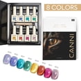 thumbnail image 4 of Set de esmaltes de uñas CANNI Cat Eye Gel de 9 ml x 8 con imán y base o capa superior, 4 of 9