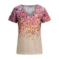thumbnail image 3 of Enwejyy Women's V-Neck Workplace Casual Top Short-Sleeve Floral Print Daily Blouse, 3 of 4