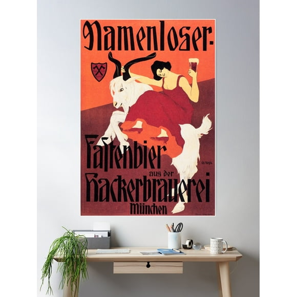 Namenloser Fastenbier Beer Vintage Deutsche German Munich Brewery Advertisement Poster Wall Art, Modern Wall Decor For Living Room Bedroom, 24x36 UNFRAMED