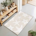 thumbnail image 2 of Entryway Rug 2'x3', Beige White Starfish Coastal Kitchen Runner Rugs Non-Slip Carpet Mats, Nautical Summer Ocean Abstract Art Bedside Rugs Runners Washable Floor Carpet for Bathroom Laundry Room, 2 of 8