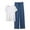 Navy, variant on Chbgutlmr Pajamas for Women Set 2 Piece Round Neck Short Sleeve Tshirts Drawstring Elastic Waisted Pants Outfits