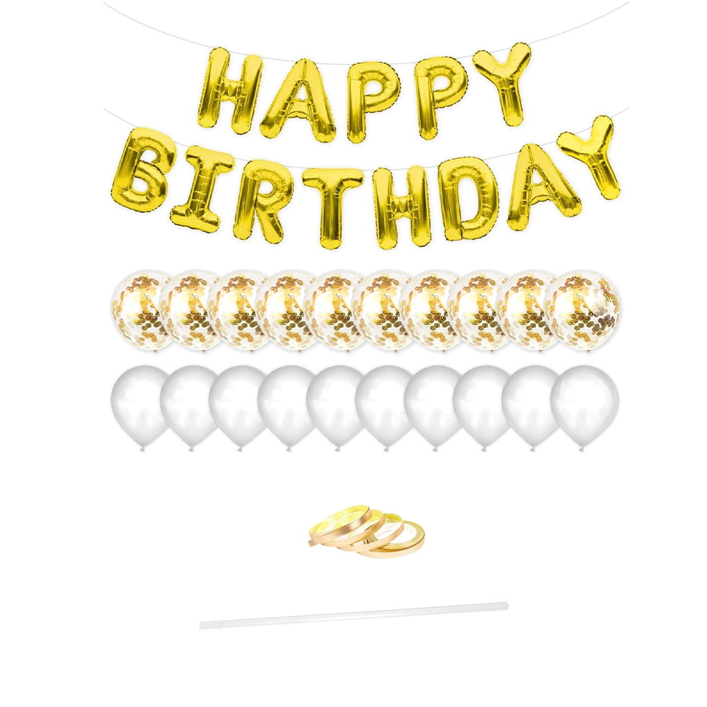 Metallic Birthday Balloon Set