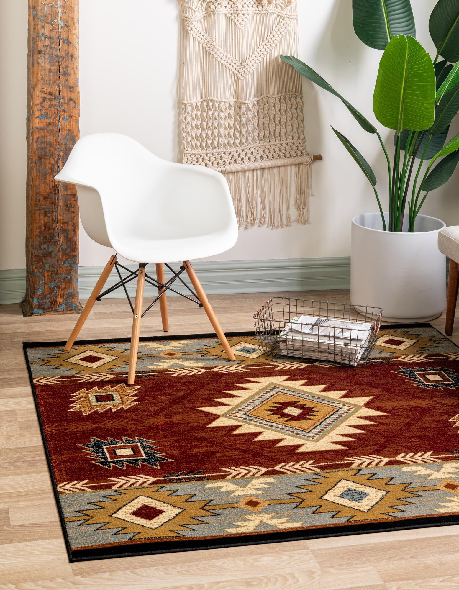 Pioneer Collection Rug 8 Ft Square Red MediumPile Rug