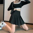 thumbnail image 4 of Falda acampanada de cintura alta negra que adelgaza para mujer, falda corta para estudiantes pequeñas, estilo ballet, para primavera, otoño e invierno, 4 of 5