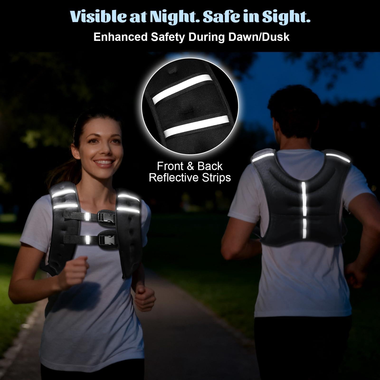 Black 10 lb Weighted Vest for Workout Running Walking