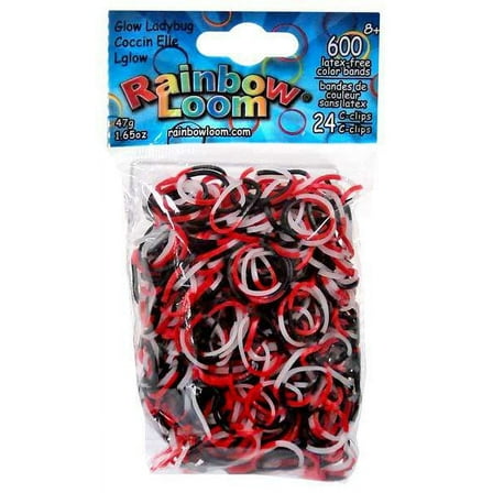 Rainbow Loom Lady Bug Rubber Bands with 24 C-Clips (600 Count)