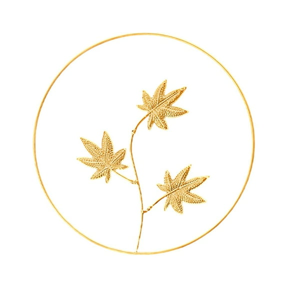 KYaiguo 9.5 In Exquisite Iron Golden Round Hollow Maple Leaf Pendant Perfect Gift for Friends home