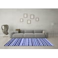 thumbnail image 3 of Ahgly Company Machine Washable Indoor Square Abstract Blue Modern Area Rugs, 6' Square, 3 of 4