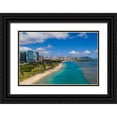 thumbnail image 1 of Peebles, Douglas 32x23 Black Ornate Wood Framed with Double Matting Museum Art Print Titled - Ala Moana Beach Park-Honolulu-Oahu-Hawaii, 1 of 4