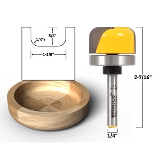 Yonico 3/8-Inch Radius Bullnose Router Bit 13117q – 1/4-Inch Shank, Carbide Tipped