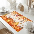 thumbnail image 5 of Fall Pumpkin Placemats Set of 12 Orange Leaf Thanksgiving Vintage Letter Heat Insulated Linen Place Mats, Washable Stain-Proof Table Mats for Dining Tables Holiday Decor 13x19inch, 5 of 9