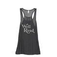 thumbnail image 1 of Well Read Women's Fashion Sleeveless Flowy Racerback Workout Yoga Tank Top Charcoal Grey Small, 1 of 3
