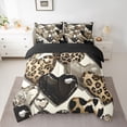 thumbnail image 3 of Homewish Love Heart Print 7-Piece Twin Bedding Set - Leopard Cheetah Bling, 3 of 9