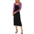thumbnail image 2 of INSPIRE CHIC Women's Floral Lace Sheer Open Front Bolero Shrug Cropped Cardigan S Grape Purple, 2 of 6