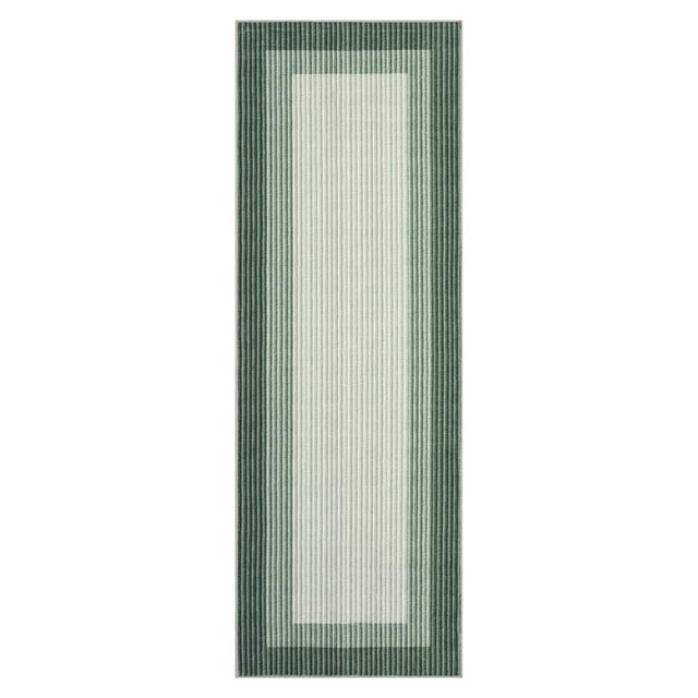 Modern Abstract Area Rug, Machine Washable Non Slip Low Pile Carpet, Soft Stain Resistant Printed Mat for Living Room Bedroom Dining Room, Brown Green Black Gray