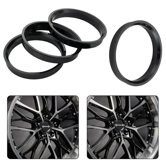 4pcs Car Hub Centric Rings Car Wheel Bore Center Spacer Ring 66.6-57.1 Car Hub Centric Ring Plastic Black