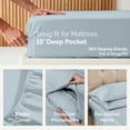 thumbnail image 4 of Casa Platino Queen Sheet Sets – 450 Thread Count 100% Cotton Cooling Sheets, Premium Hotel Luxury Sateen Finish, for Daily Comfort – French Blue, 4 of 8