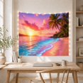 thumbnail image 5 of Ocean Waves Tropical with Sunset Calm Hues Bright, Mystical Fantasy for Space Lovers, Galaxy Room Decor, Housewarming Gift, Tapestry Wall Hanging for Bedroom and Dorm, 5 of 7