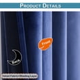 thumbnail image 4 of Rosnek 2 Panels Navy Blue Velvet Curtains 108 inches, Thermal Insulated Rod Pocket Window Drapes for Living Room Soft Luxury Home Decor Curtains for Bedroom Kids Room, 4 of 7
