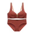 thumbnail image 1 of Clothing Set, Womens Large Size Wireless Bra Back Button Push Up Bra Set, 1 of 8