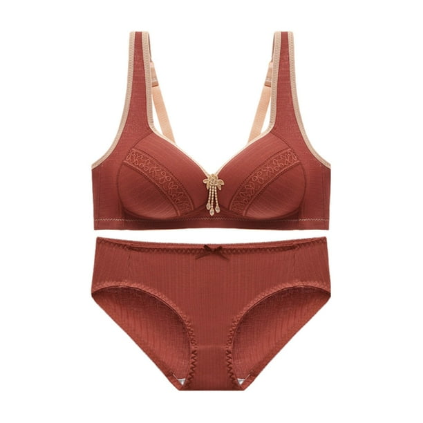 Conjunto de sujetador push up con botones en la espalda y sin aros de talla grande para mujer, traje a juego para mujer